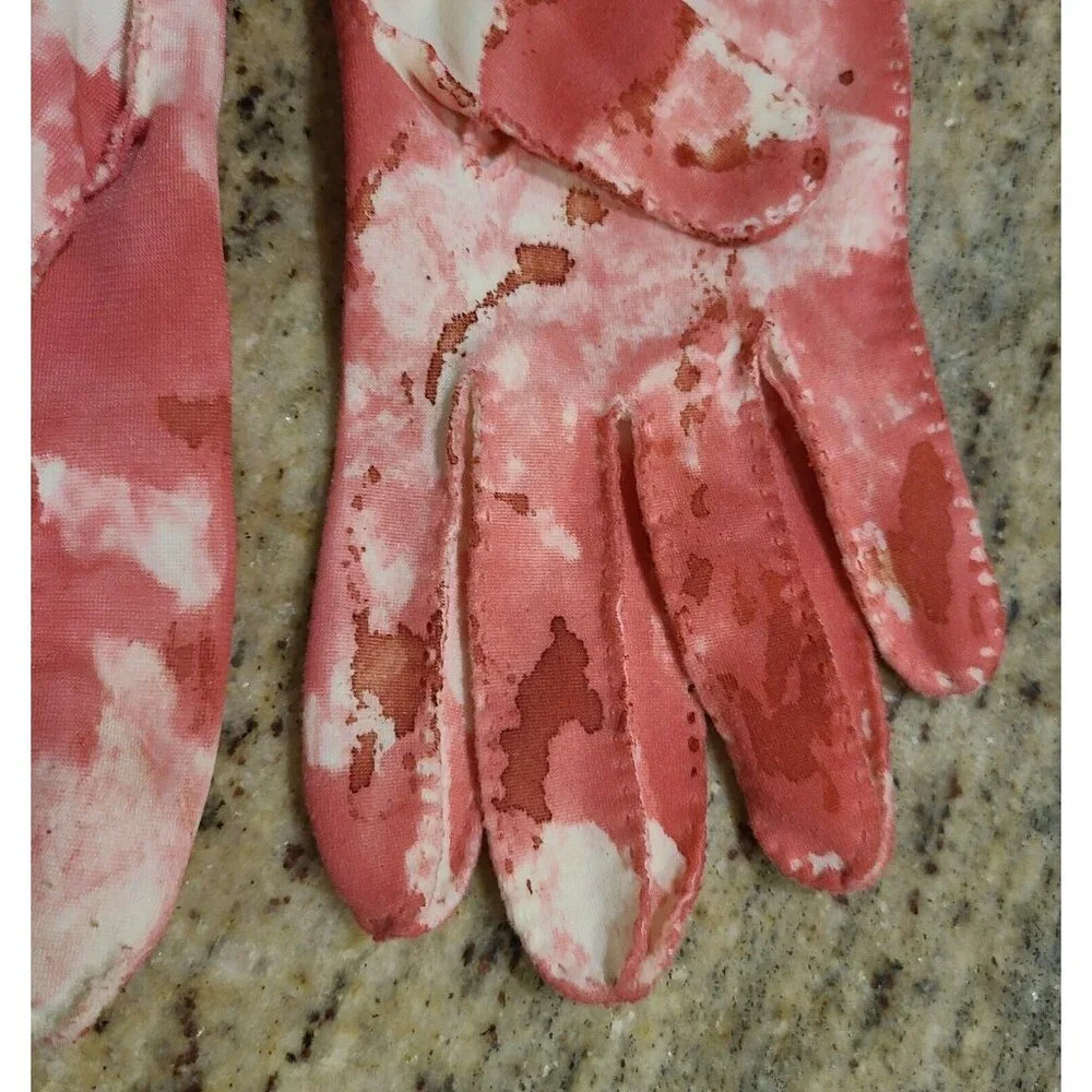 Vintage Size XL Blood Drenched Fancy Gloves Fake Bloody Horror Zombie War